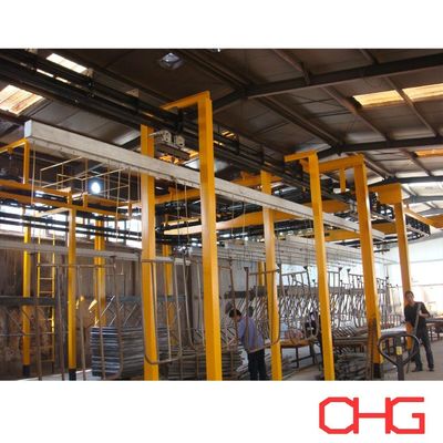 Αυτοματοποιημένη γραμμή παραγωγής επίστρωσης σε σκόνη με χώρο ψεκασμού PVC Προσαρμόσιμο πακέτο συνολικού βάρους