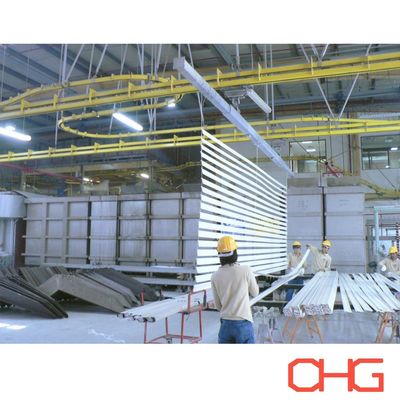 Επαγγελματική αυτοματοποιημένη γραμμή παραγωγής επικαλύψεων σκόνης για προφίλ αλουμινίου