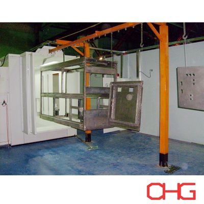 Η γραμμή επικάλυψης με μεταλλική σκόνη με χειροκίνητα όπλα ψεκασμού σχεδιασμένη και προσαρμοσμένη