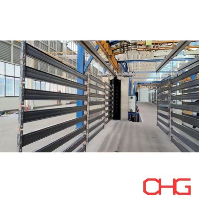 Εξοπλισμός ψεκασμού χάλυβα και θάλαμος ψεκασμού PP για επαγγελματική γραμμή παραγωγής επίστρωσης σκόνης σε μεταλλικά ράφια